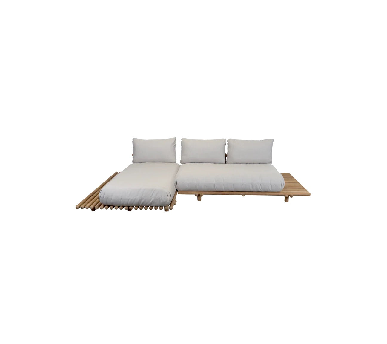 Cane-Line I Sticks Plattformsofa mit Chaiselongue 304 cm