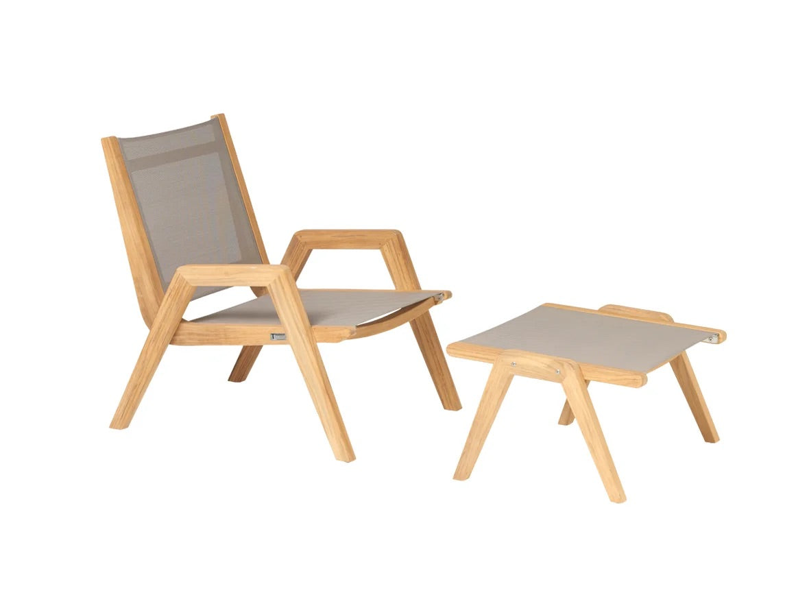 Traditional Teak I Kate Loungestuhl mit und ohne Fußhocker