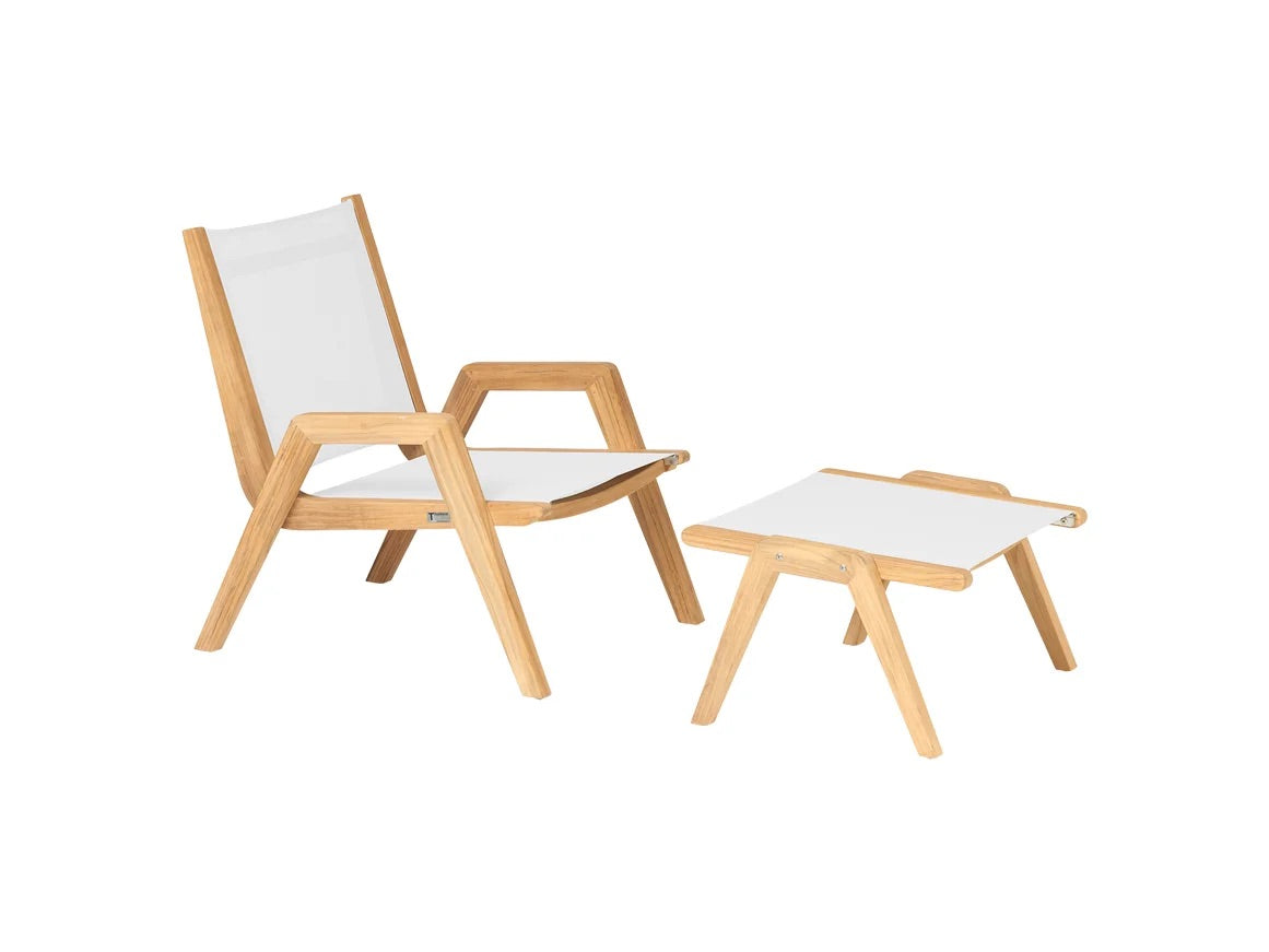 Traditional Teak I Kate Loungestuhl mit und ohne Fußhocker