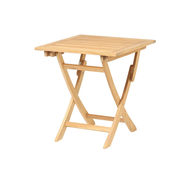 Table pliante traditionnelle en teck Alexia 80 cm