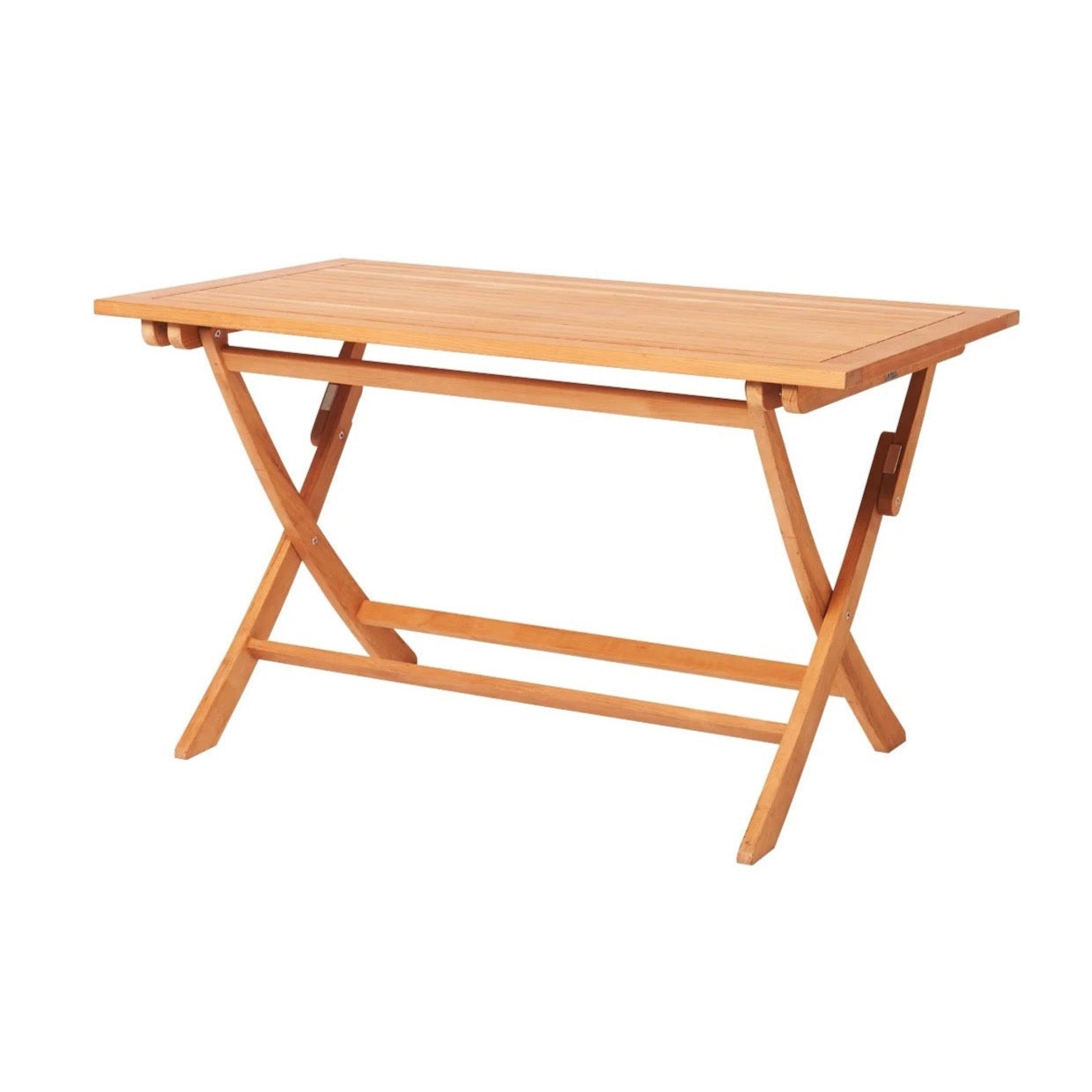 Table pliante traditionnelle en teck Alexia 110 cm