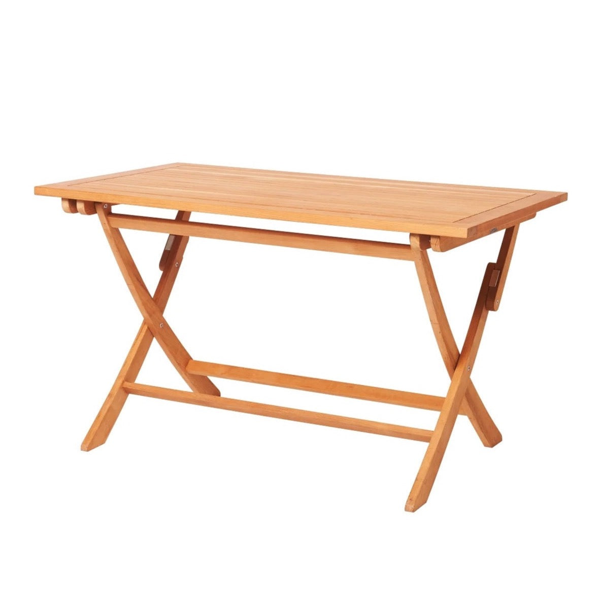 Table pliante traditionnelle en teck Alexia 130 cm
