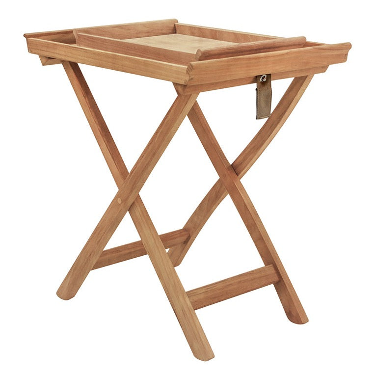 Traditional Teak I Tablett mit höhenverstellbarem Ständer 45 cm, rechteckig