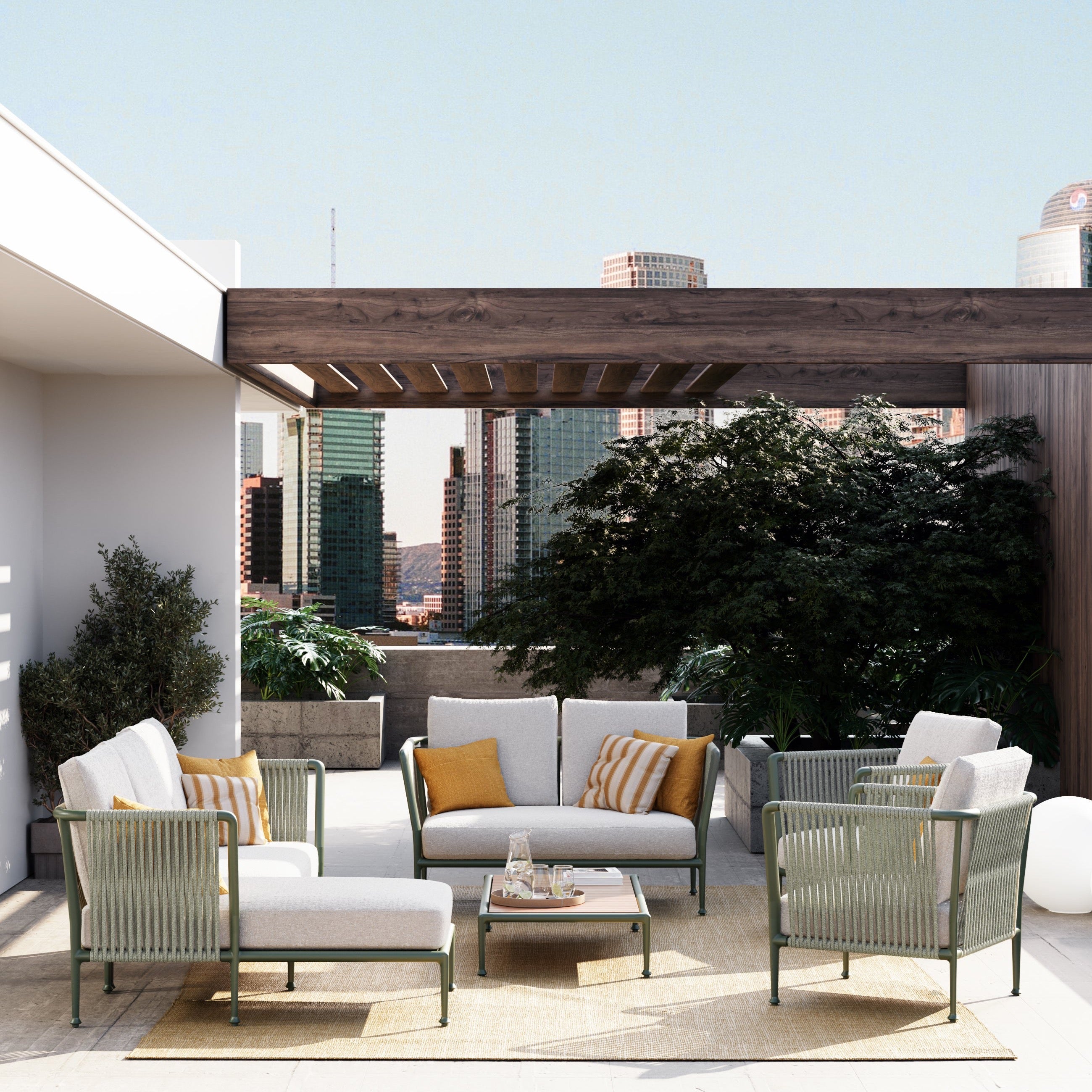 Treble Sofa in Farbe Salbei – modulares Lounge-System Unopiù