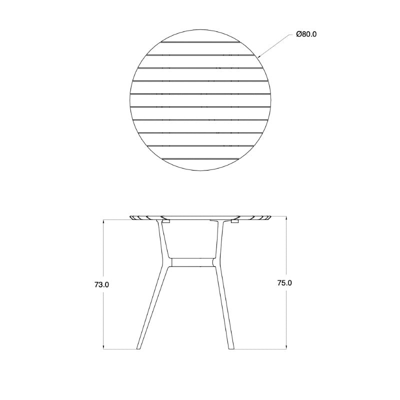 Tribù Branch Bistrotisch 80 cm, rund