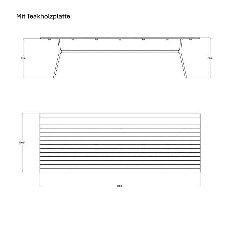 Tribù Branch Esstisch 300 cm, rechteckig