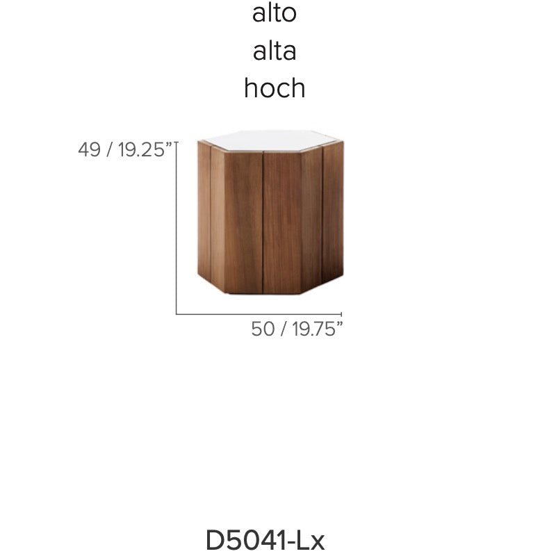 Tribù Hexagon Beistelltisch 50 cm, sechseckig