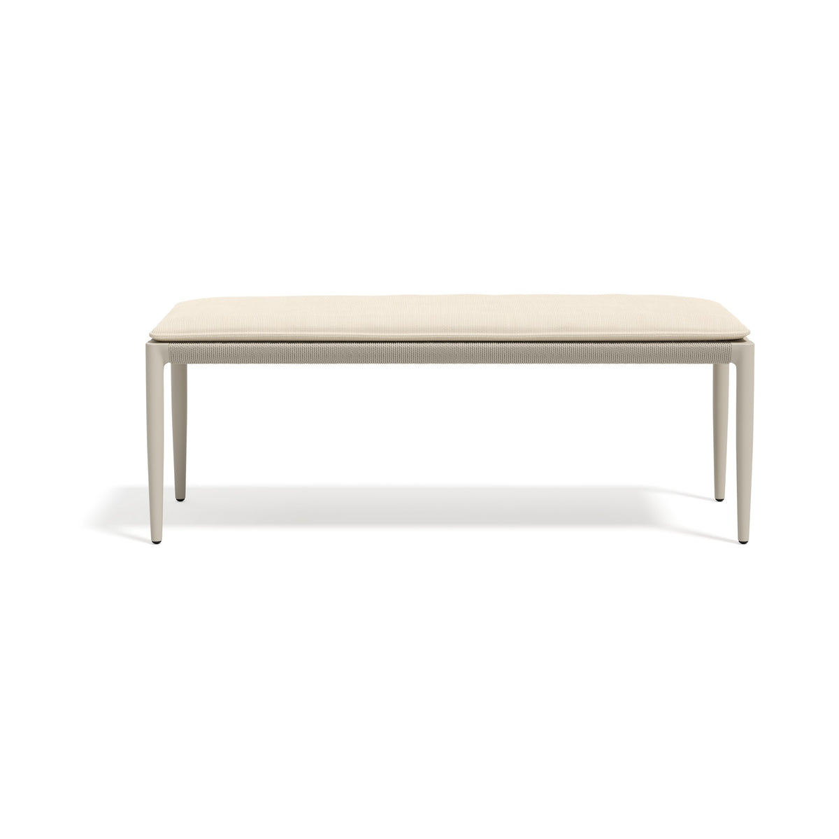 Tribù Nagomi Bank 130 cm mit Gestell und Geflecht in Linen und Sitzkissen