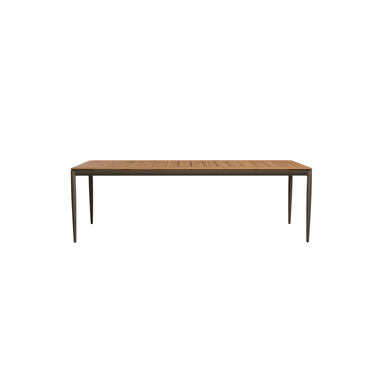 Tribù Nagomi Esstisch 240 cm mit Teakholzplatte und Gestell in Clay