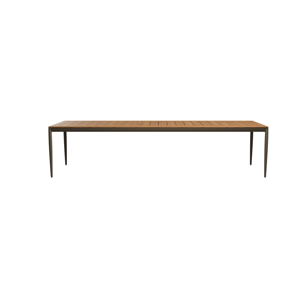 Tribù Nagomi Esstisch 320 cm mit Teakholzplatte und Gestell in Clay