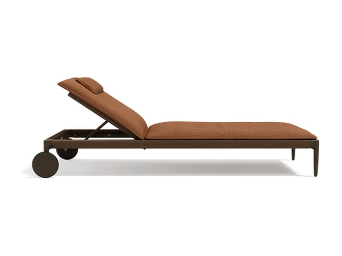 Tribù Nagomi Liege in Dark Bronze mit Copper-Geflecht, Rädern und Auflage
