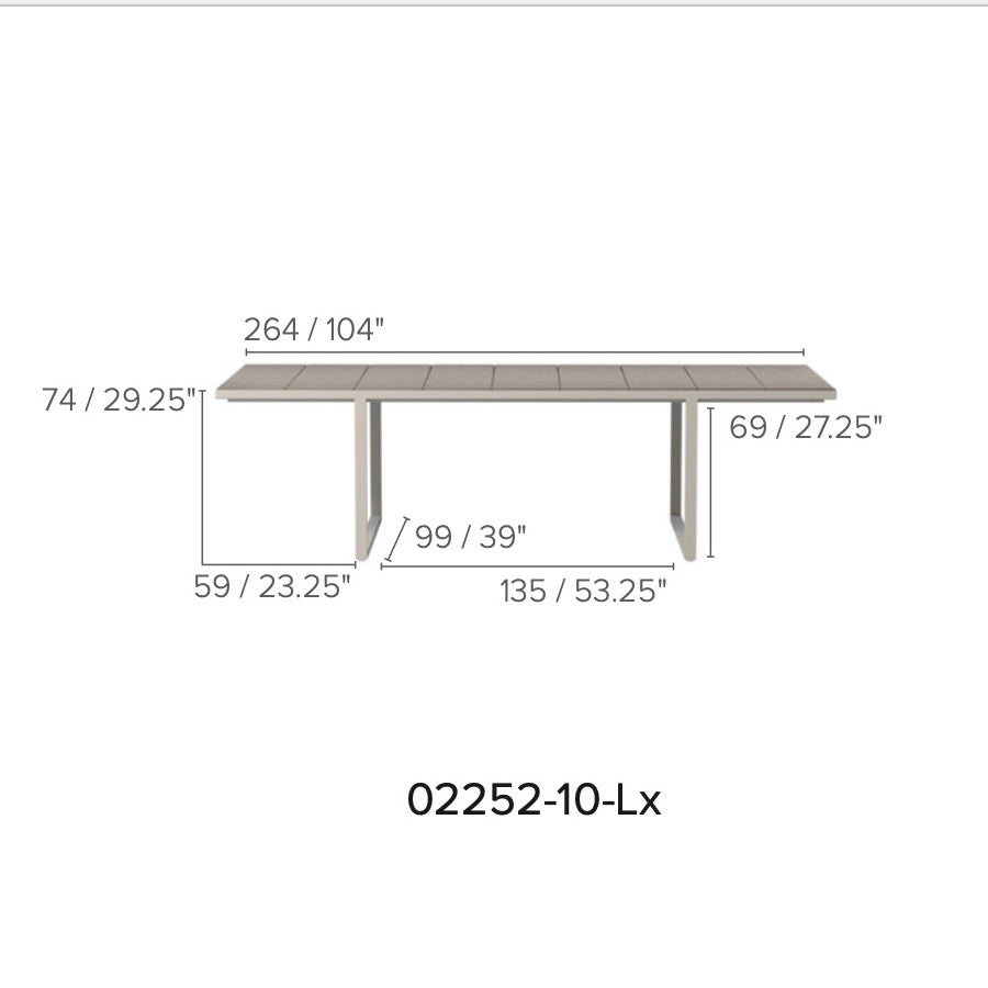 Tribù Nox Esstisch 264 cm, rechteckig
