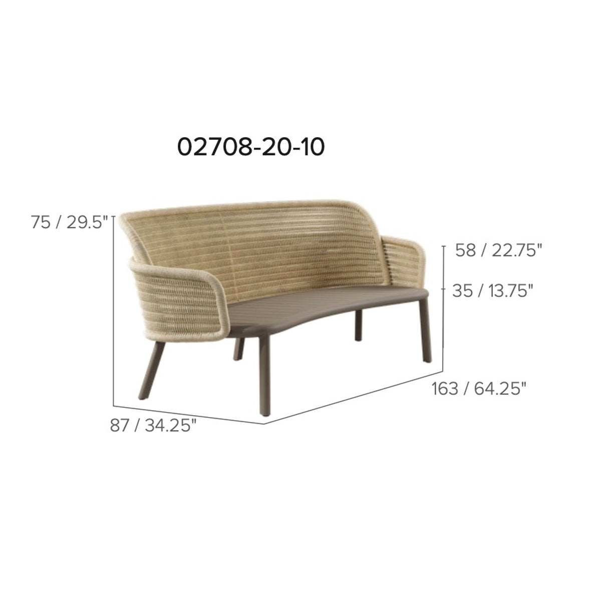 Tribù Suro Banquette Sofa 163 cm