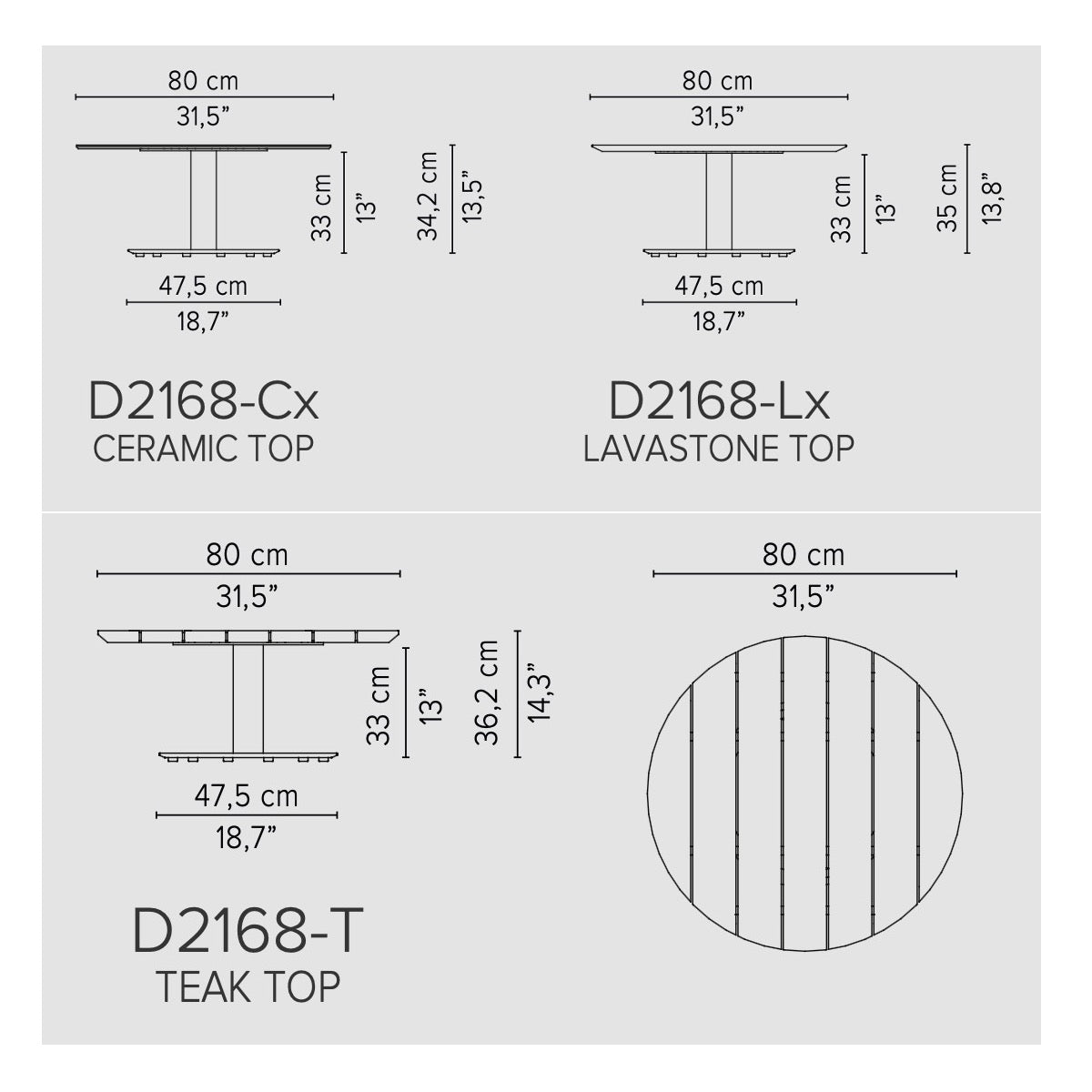 Tribù T-Table runder Kaffeetisch 80 cm