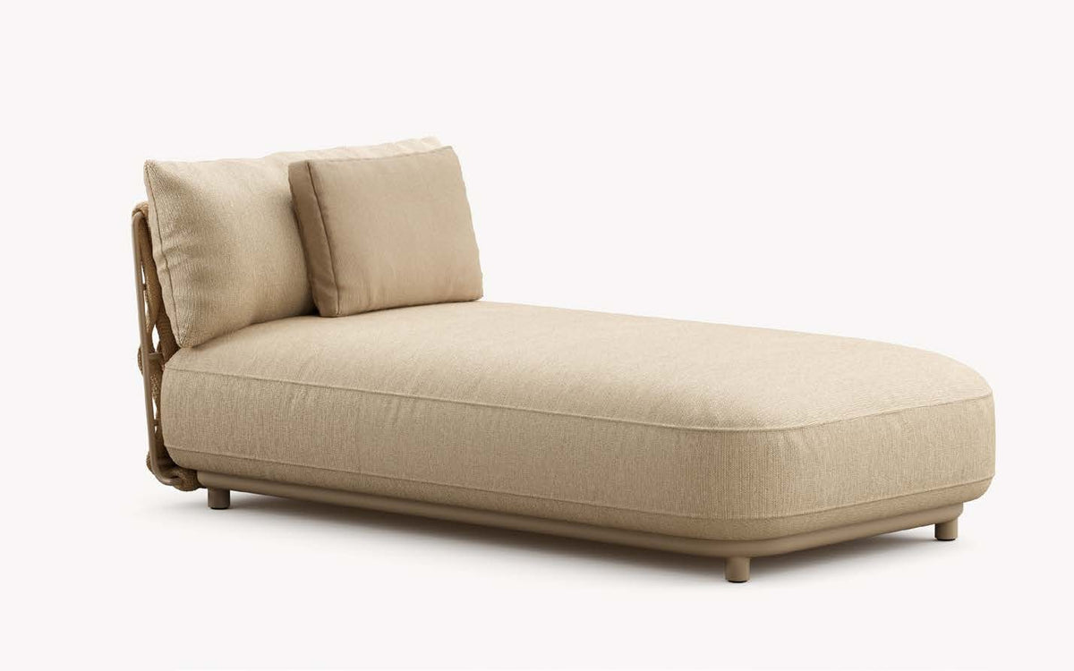 Tribù Tosca Modulsofa Mittelmodul aus Edelstahl und Flechtwerk