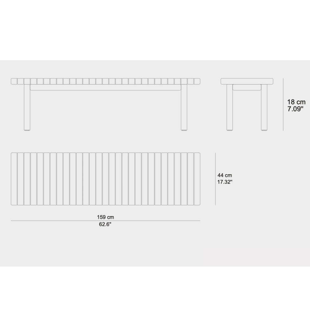 Tribù Vis a Vis Couchtisch 159 cm, rechteckig