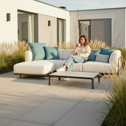 Unopiù Davos Loungegruppe aus Aluminium mit Polster in Perla delicato