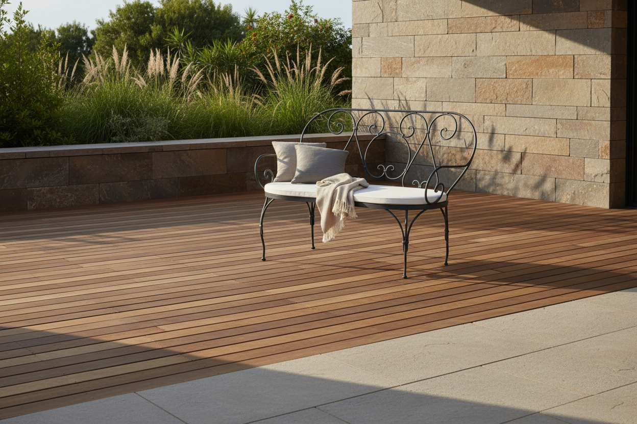Unopiù Aurora Bank 130 cm – Rückansicht Garten
