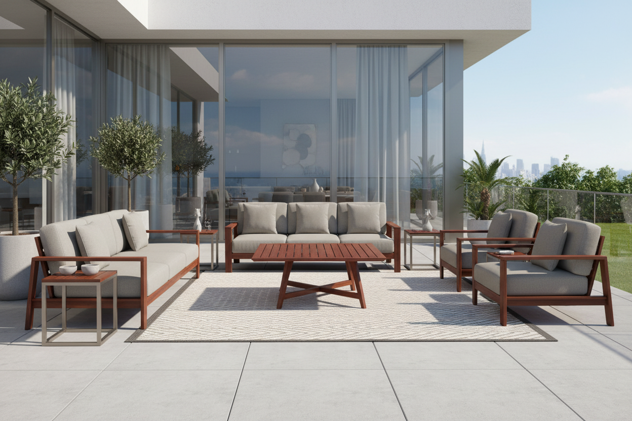 Unopiu I C'est la vie mahogany lounge table, 130 cm, square