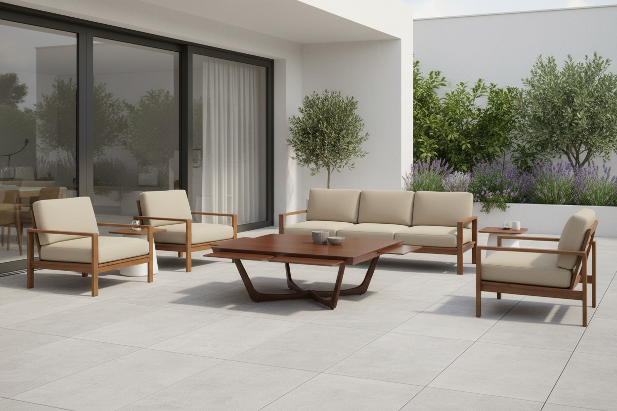 Unopiu I C'est la vie Mahogany table with extendable tabletops 150 cm, rectangular