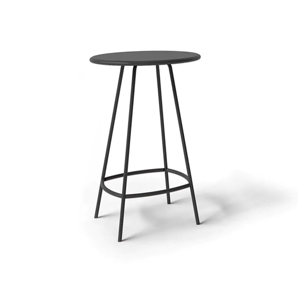Unopiù Coco Bartisch Ø 70 cm – Stahl Graphitgrau, Frontansicht