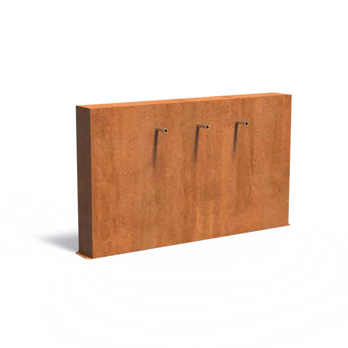Adezz I Teichwand freistehend aus Cortenstahl