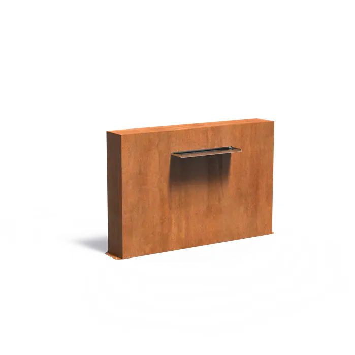 Adezz I Teichwand freistehend aus Cortenstahl