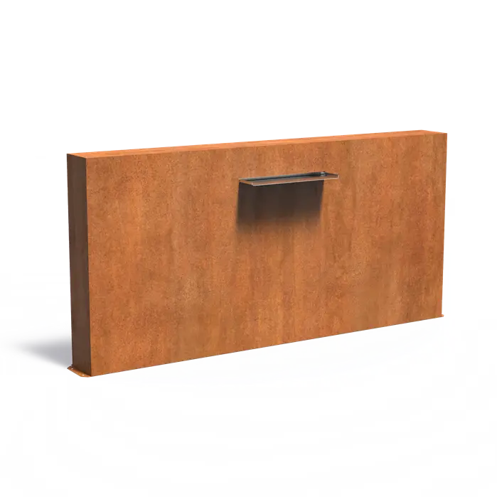 Adezz I Teichwand freistehend aus Cortenstahl