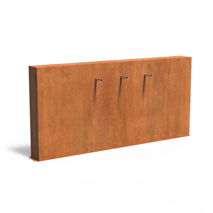 Adezz I Teichwand freistehend aus Cortenstahl