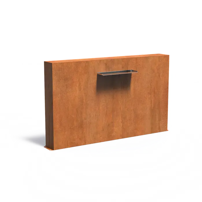 Adezz I Teichwand freistehend aus Cortenstahl