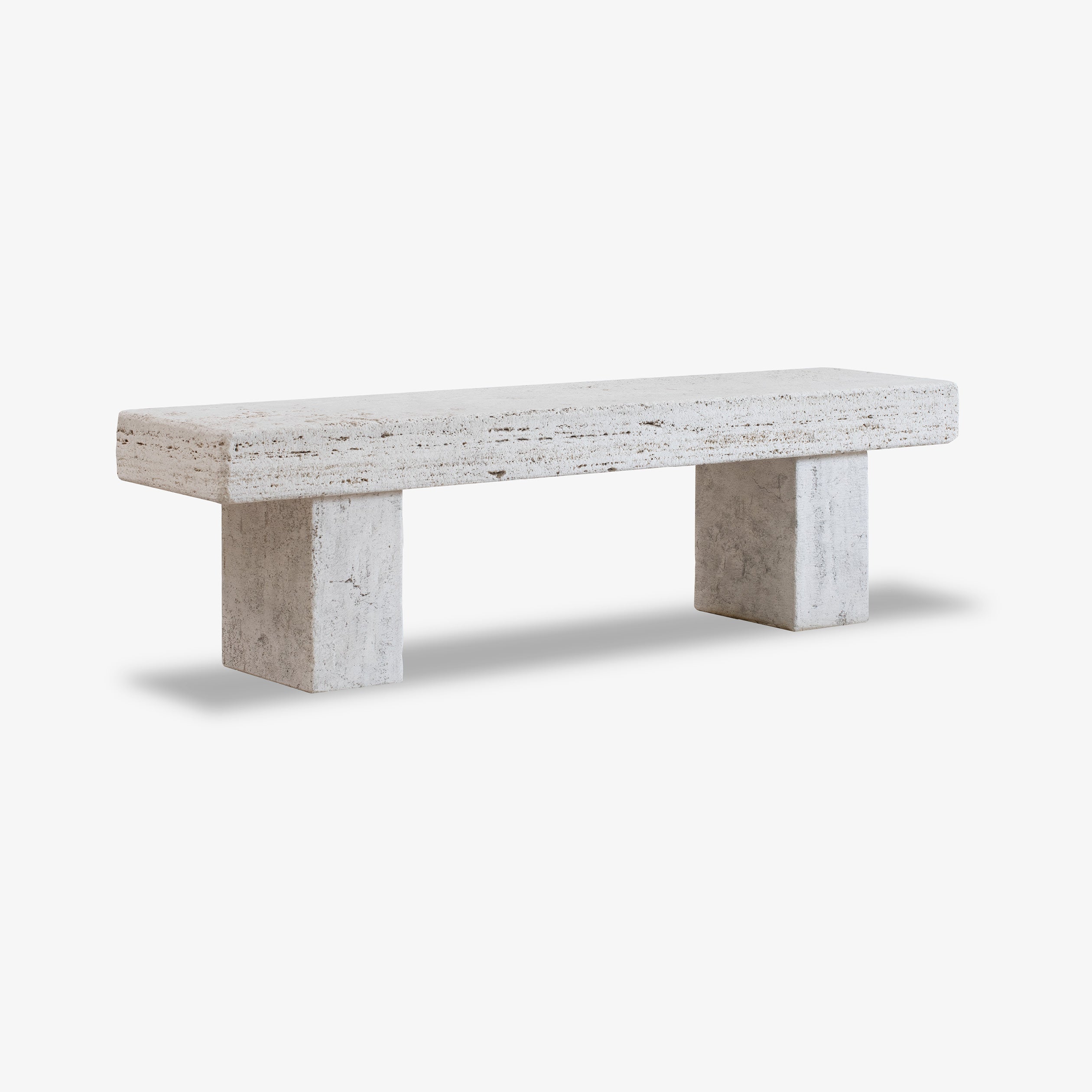 Sitzbank Vicum By VELTHA® – Natursteinbank aus Peperino oder Travertin