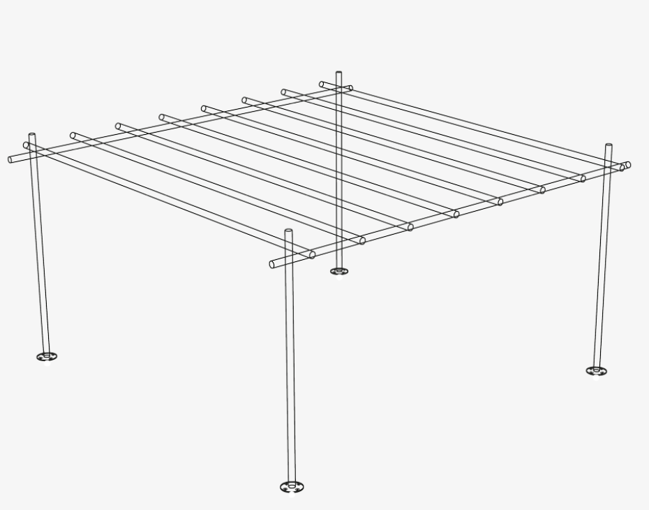 THOLOS Pergola Weiß – Freistehende Outdoor-Pergola von Veltha | 440×440 cm