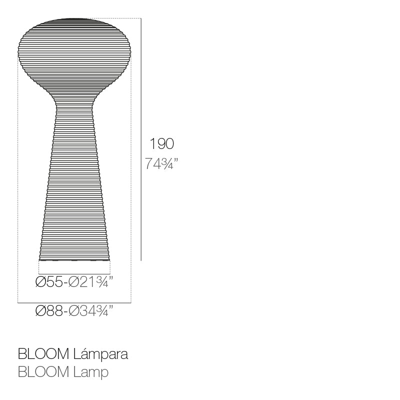 Vondom Bloom Gartenleuchte Maße