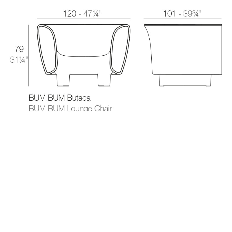 Vondom Bum Bum Lounge Sessel Maße