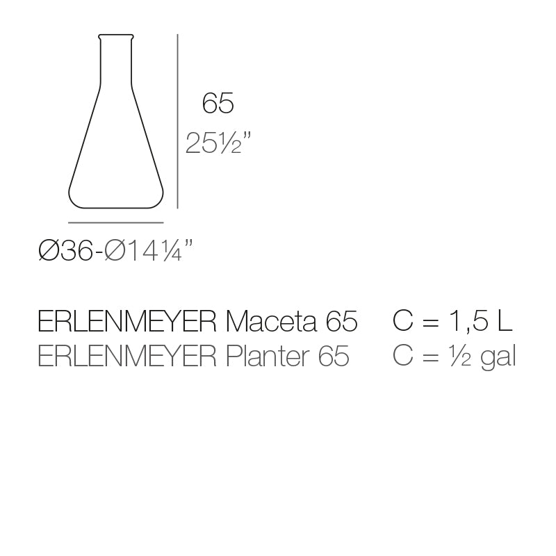 Vondom Chemistubes Erlenmeyer Pflanzgefäß 36x65 cm Maße
