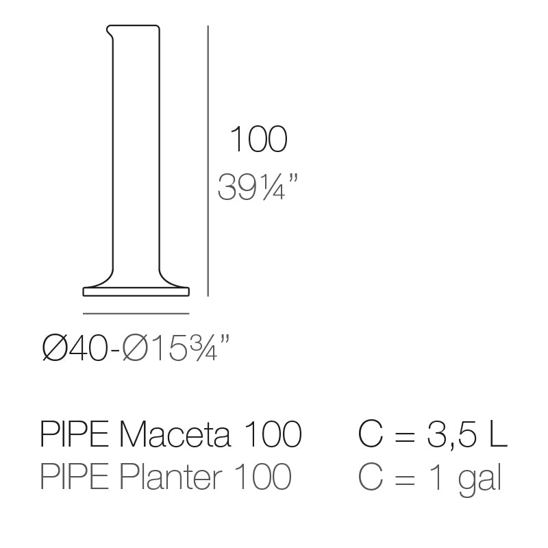 Vondom Chemistubes Rohrkolben Pflanzgefäß 40x100 cm Maße