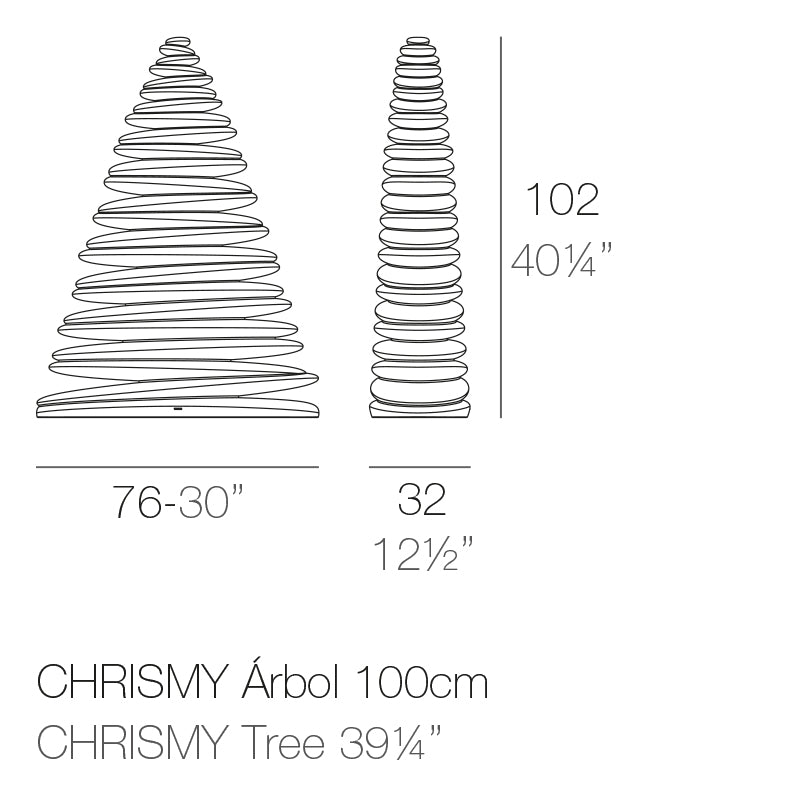 Vondom Chrismy Leuchtender Weihnachtsbaum 100 cm Maße