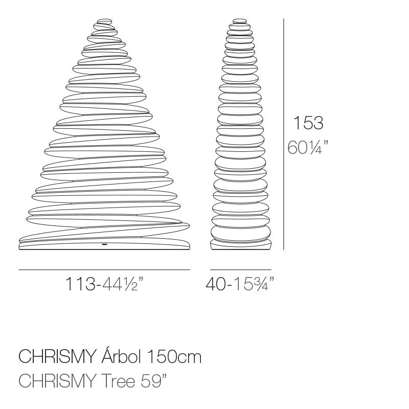 Vondom Chrismy Leuchtender Weihnachtsbaum 150 cm Maße