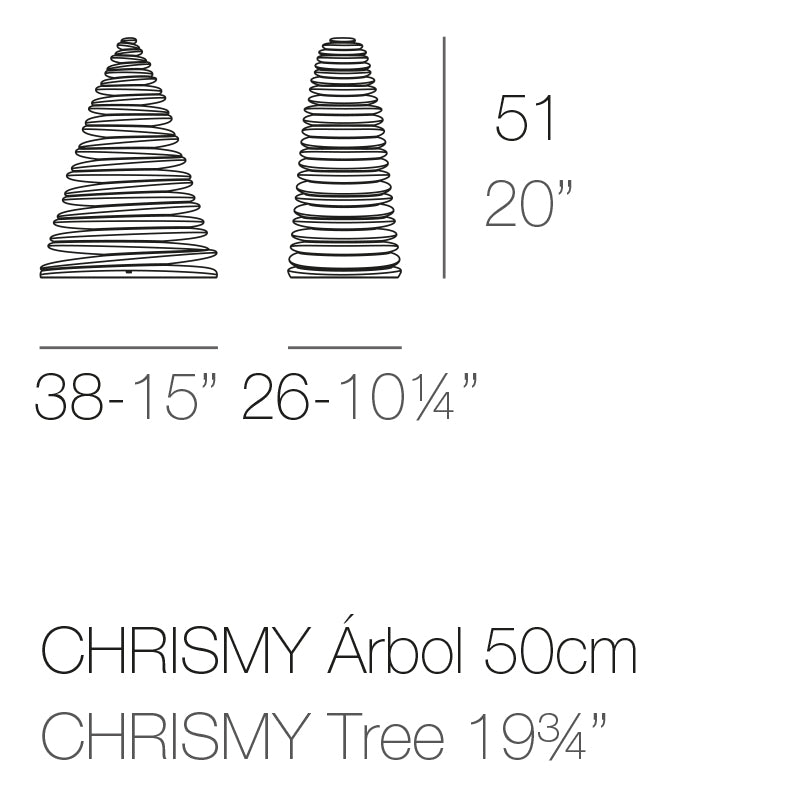 Vondom Chrismy Leuchtender Weihnachtsbaum 50 cm Maße