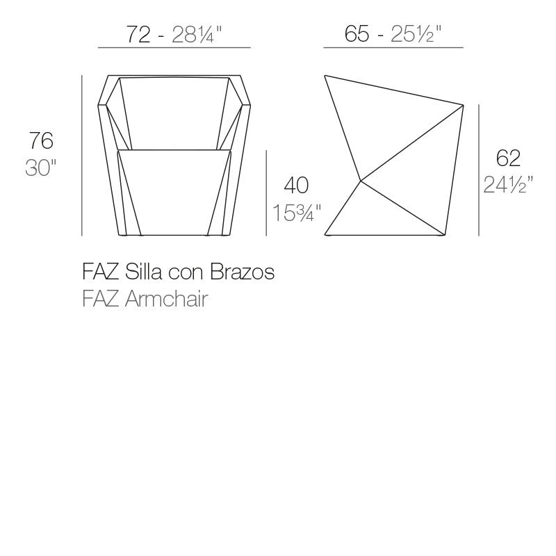 Vondom Faz Armlehnenstuhl Maße