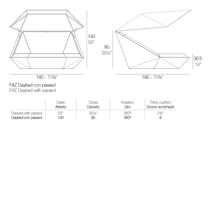 Vondom Faz Lounge Daybed Maße