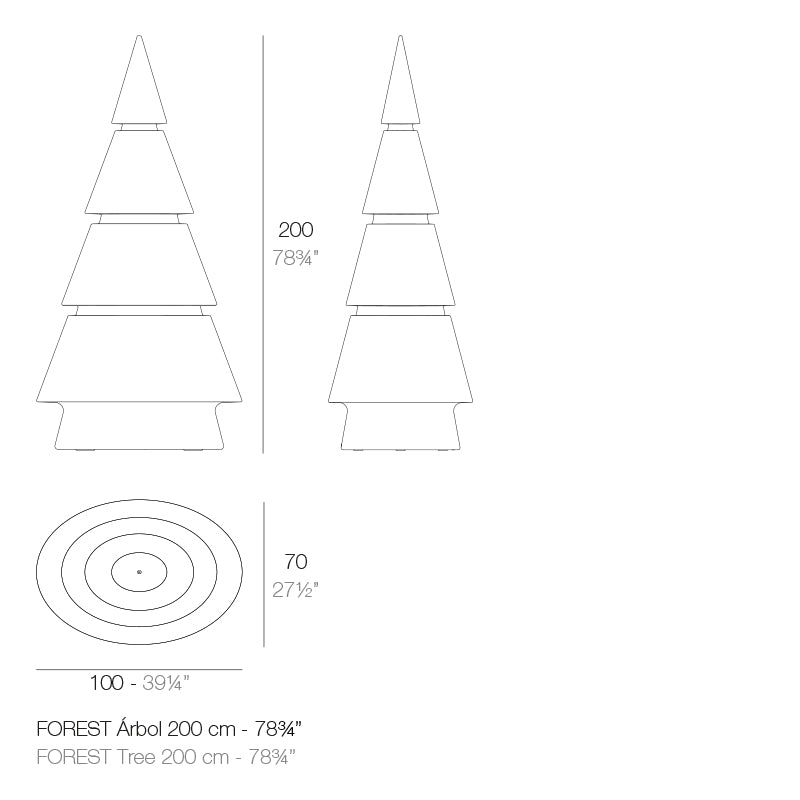 Vondom Forest LED Weihnachtsbaum Designleuchte, Ausstellungsstücke Maße
