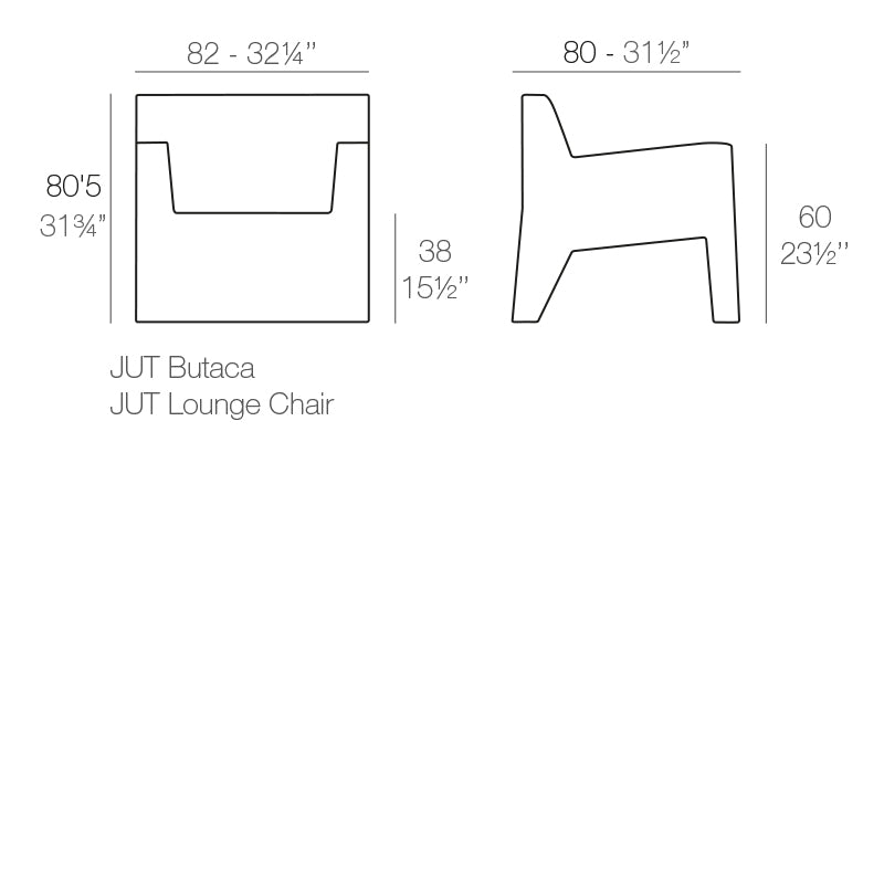 Vondom Jut Lounge Stuhl Maße