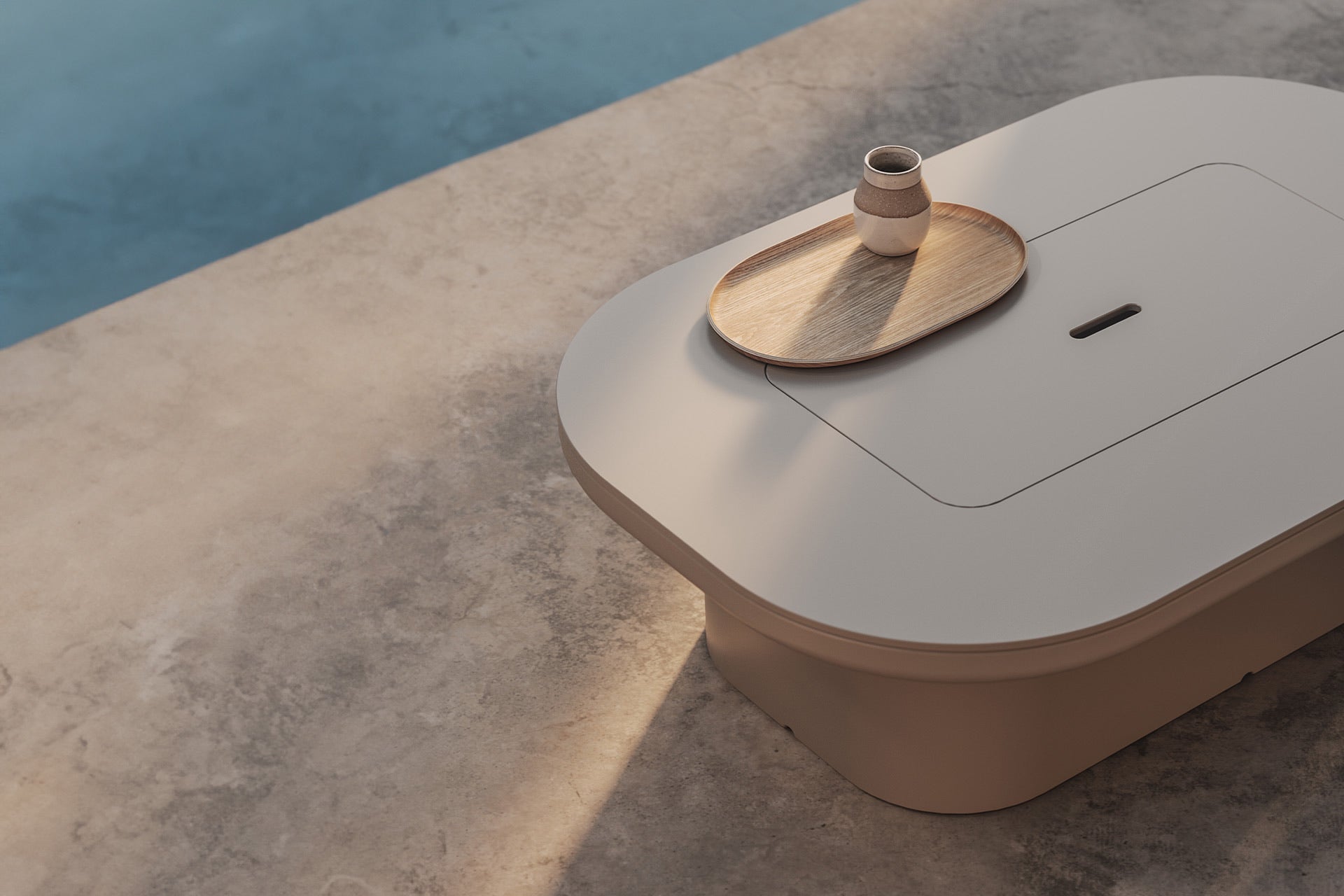 Vondom I Luna Loungetisch mit Aufbewahrungsfach 120 cm, rechteckig