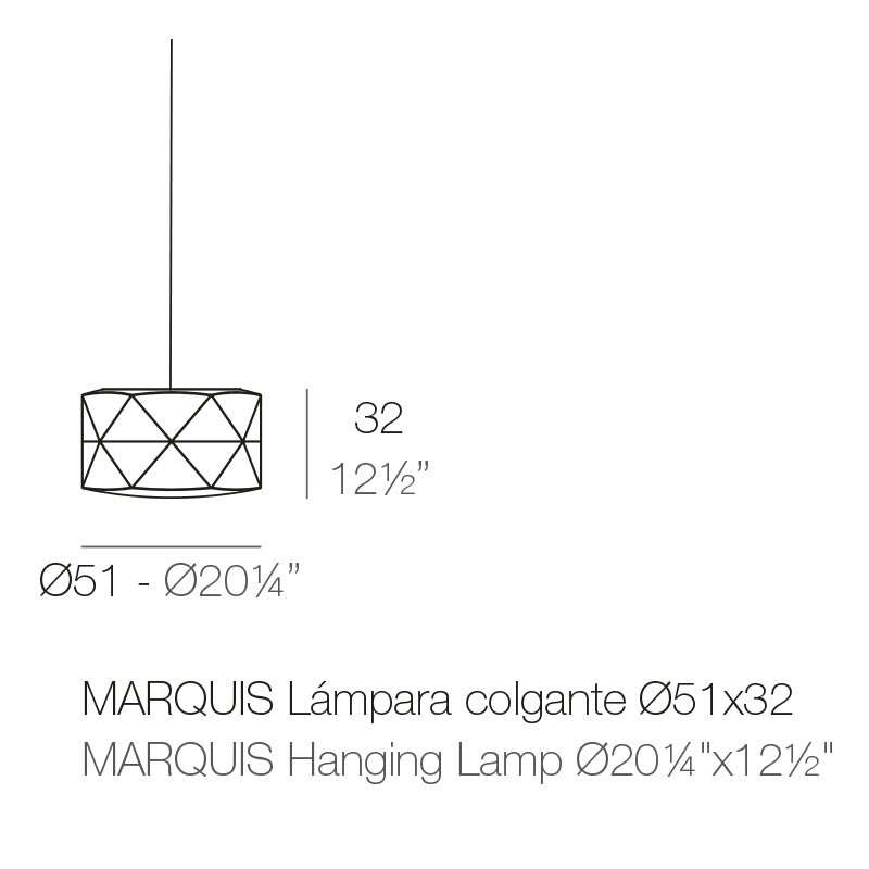 Vondom Marquis Hängeleuchte 26 cm Maße