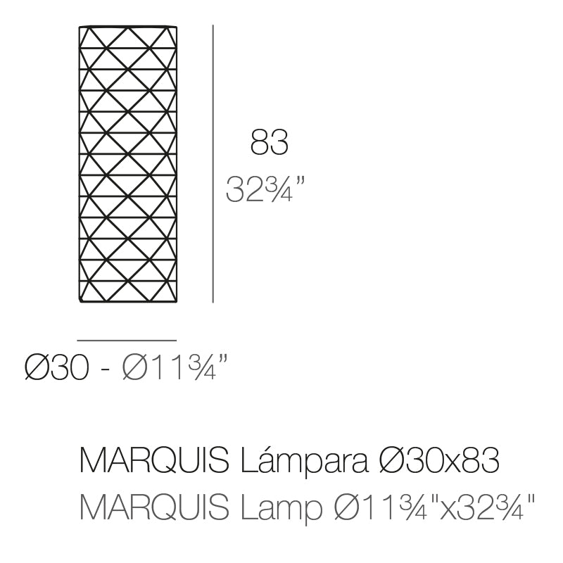 Vondom Marquis Leuchte 82 cm Maße
