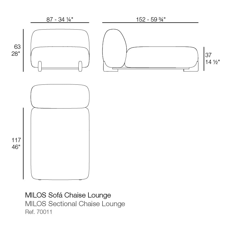 Vondom Milos Chaiselongue Maße