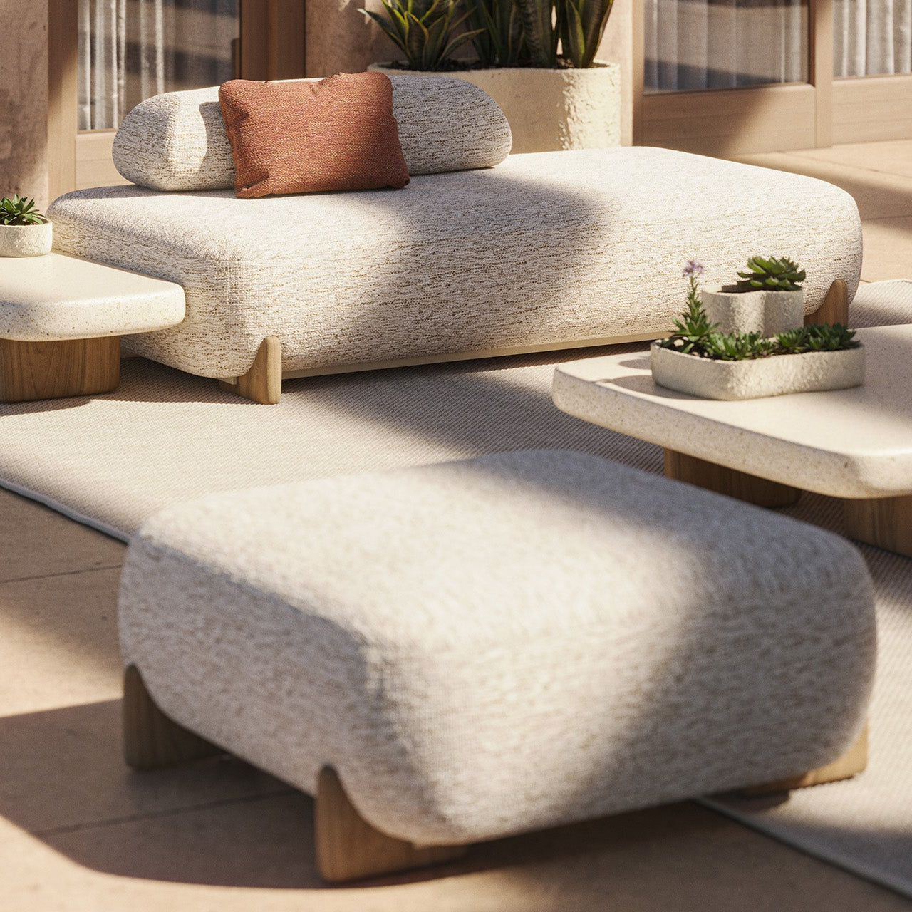 Vondom I Milos großer Hocker mit Rückenlehne