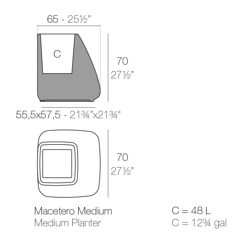 Vondom Noma Pflanzgefäß 65x70cm Maße