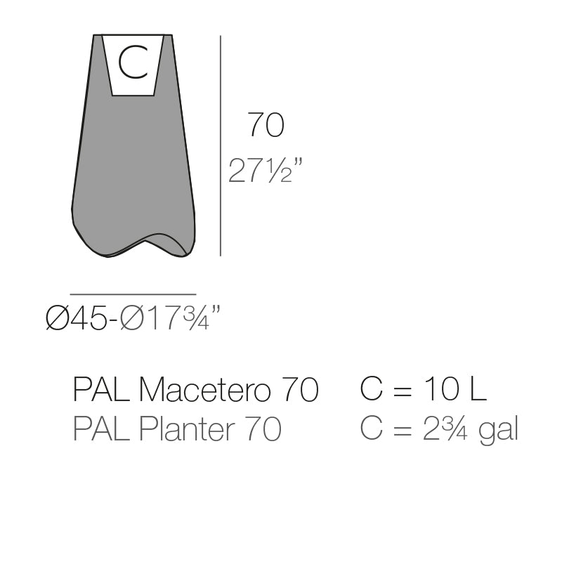 Vondom Pal Pflanzgefäß 45 cm, rund Maße